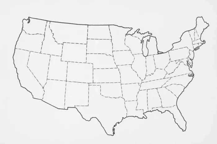 Framed Print : Outline of USA Framed Print : Outline of USA