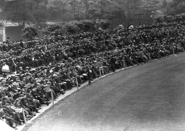 Framed Print : Oval 1912. 1912: Cricket fans at the Oval. (Photo by Hulton Archive / Getty Images) Framed Print : Oval 1912. 1912: Cricket fans at the Oval. (Photo by Hulton Archive / Getty Images)
