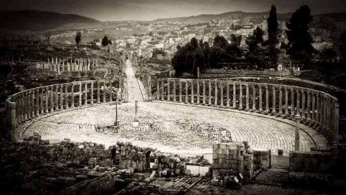 Framed Print : The Oval Forum in Jerash, Jordan