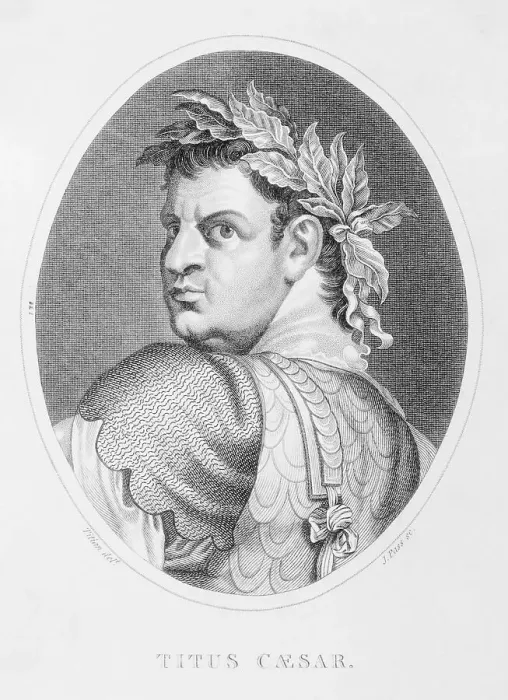Framed Print : Oval Illustrated Portrait of Titus Caesar Framed Print : Oval Illustrated Portrait of Titus Caesar