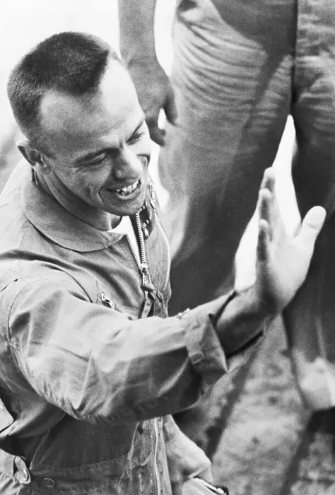 Framed Print : Overhead Alan Shepard Waving &Smiling Framed Print : Overhead Alan Shepard Waving &Smiling