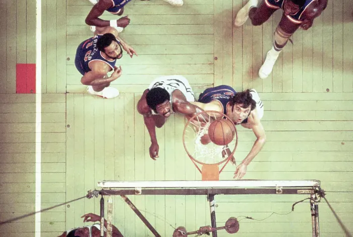 Framed Print : Overhead of Dave Debusschere in Action Framed Print : Overhead of Dave Debusschere in Action