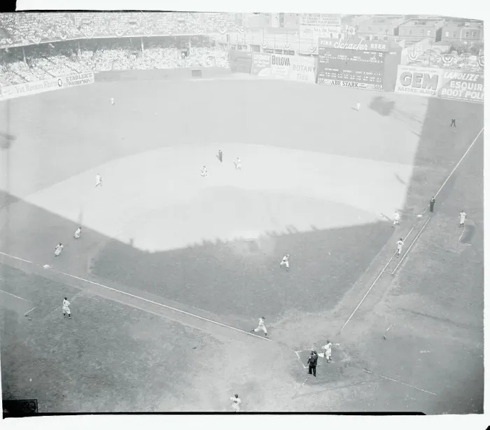Framed Print : Overhead Game in Action at Ebbets Field Framed Print : Overhead Game in Action at Ebbets Field