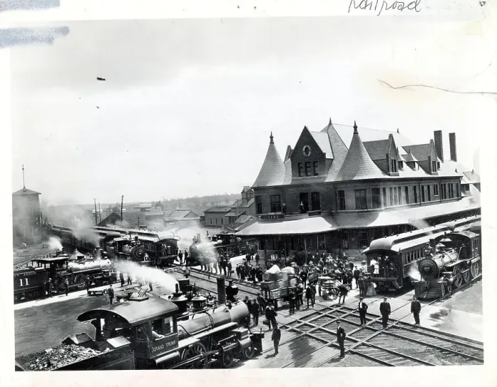 Framed Print : Overhead View / Grand Railroad Depot Framed Print : Overhead View / Grand Railroad Depot