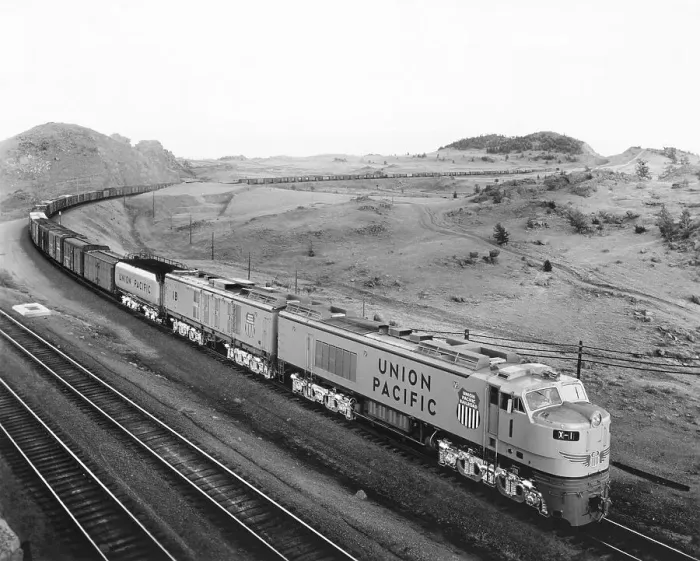 Framed Print : Overhead View of Large Freight Train Framed Print : Overhead View of Large Freight Train