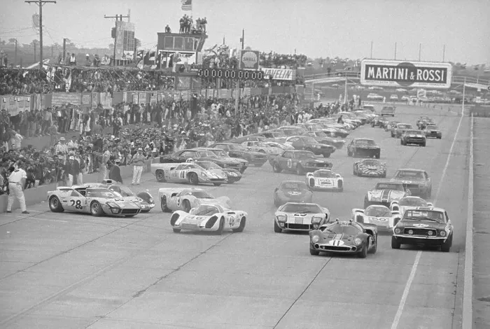 Framed Print : Overhead View of Start of Sports Car Race Framed Print : Overhead View of Start of Sports Car Race