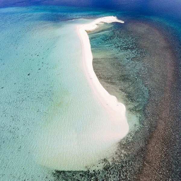 Overhead view of white island, Camiguin, Philippines