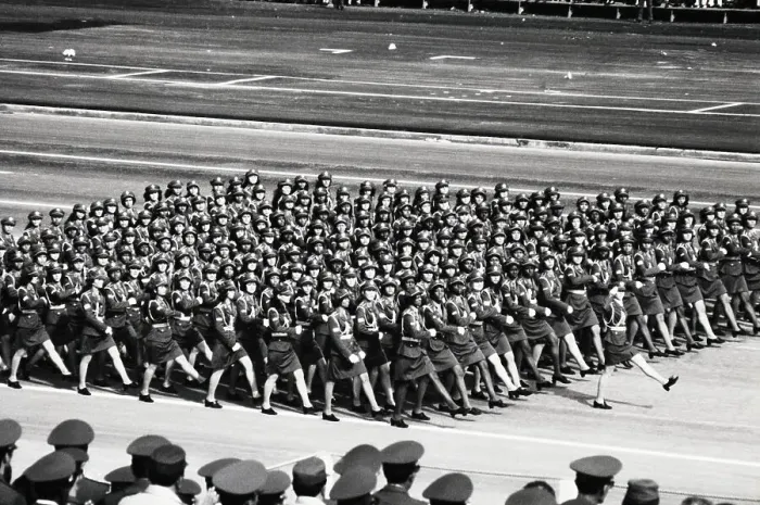 Framed Print : Overhead Of Women Soldiers Marching Framed Print : Overhead Of Women Soldiers Marching