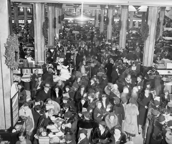 Framed Print : Overlooking Christmas Shoppers at Macy's Framed Print : Overlooking Christmas Shoppers at Macy's