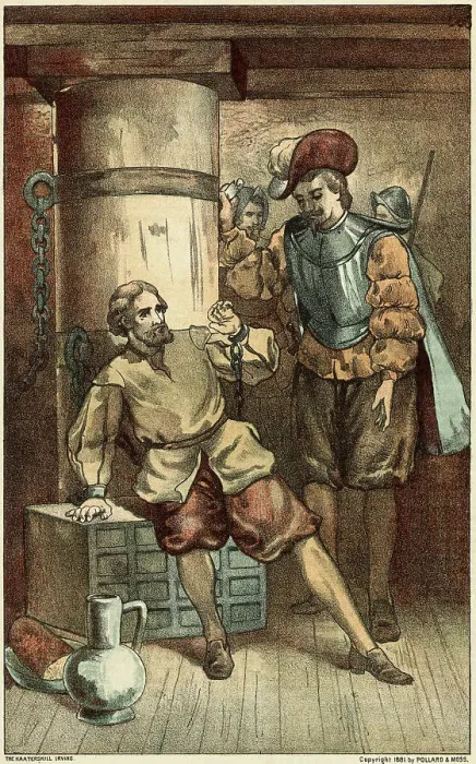 Framed Print : Overseer with Detained Christopher Columbus Framed Print : Overseer with Detained Christopher Columbus