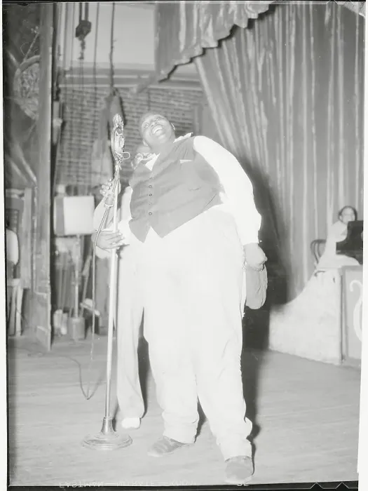 Framed Print : Oversized Man Singing at Amateur Night Framed Print : Oversized Man Singing at Amateur Night