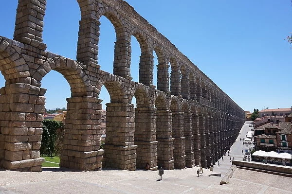 Overview on the Aqueduct of Segovia, Unesco, Spain