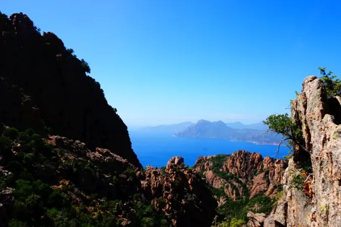 Framed Print : Overview on the Calanques, Piana, France