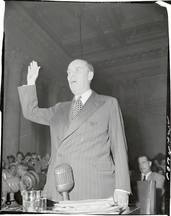 Framed Print : Owen Brewster Takes Oath Before His Committee Framed Print : Owen Brewster Takes Oath Before His Committee
