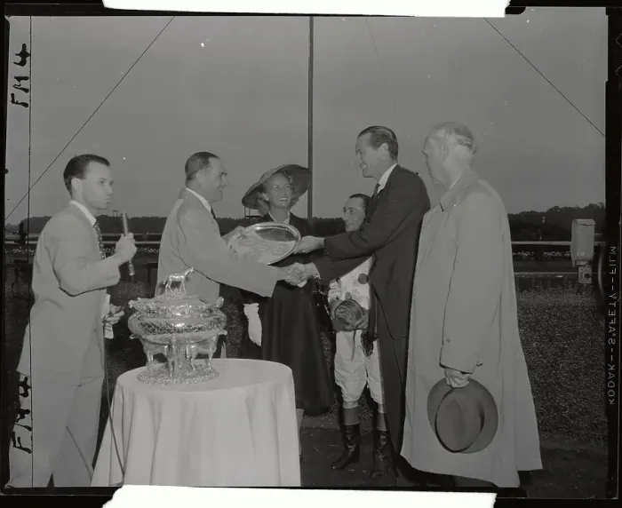 Framed Print : Owner of Nashua Receiving Trophy Framed Print : Owner of Nashua Receiving Trophy