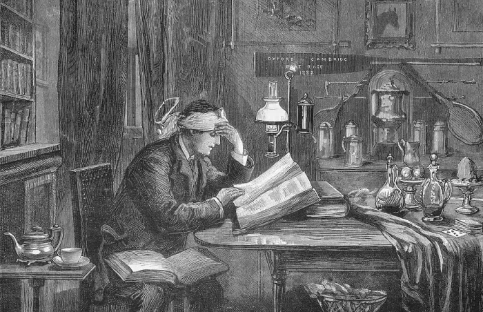 Framed Print : Oxford Student Cramming for Exams Framed Print : Oxford Student Cramming for Exams
