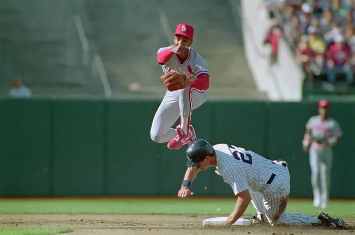 Framed Print : Ozzie Smith Leaping Through the Air