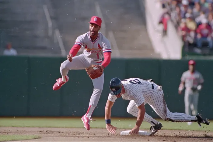 Framed Print : Ozzie Smith Leaps Over Don Mattingly