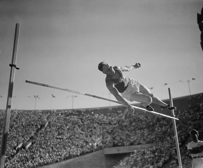 Framed Print : Paavo Yrjola Going up and Over High Bar at Olympics Framed Print : Paavo Yrjola Going up and Over High Bar at Olympics