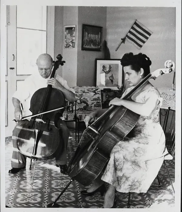 Framed Print : Pablo Casals And His Young Bride Framed Print : Pablo Casals And His Young Bride