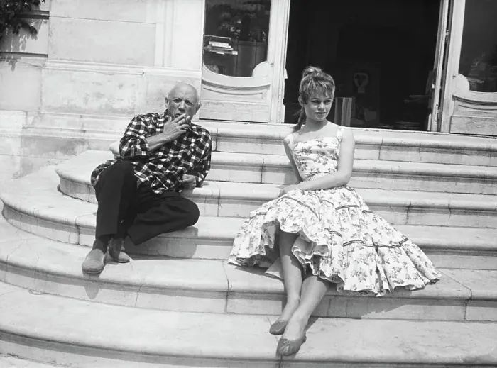 Framed Print : Pablo Picasso with Brigitte Bardot Framed Print : Pablo Picasso with Brigitte Bardot