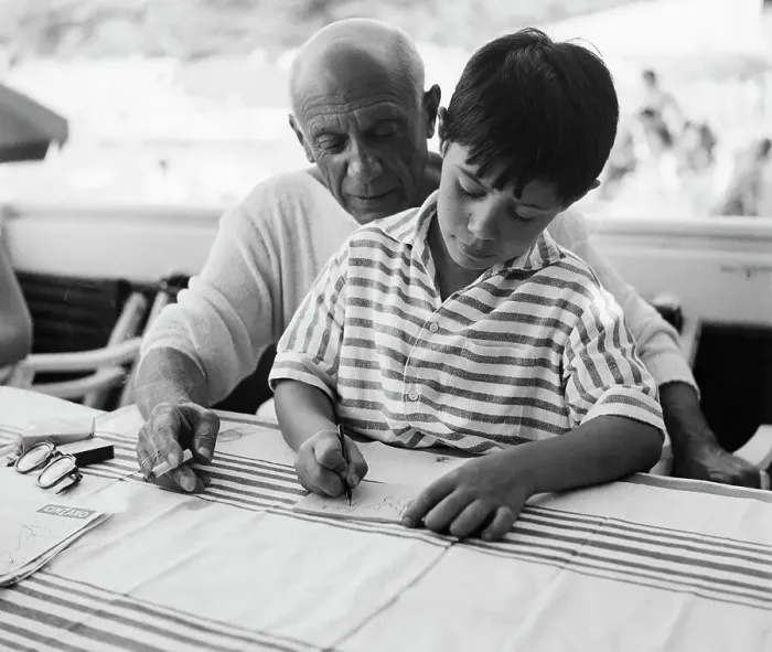Framed Print : Pablo Picasso and Son Framed Print : Pablo Picasso and Son