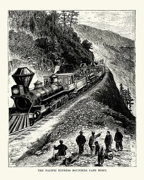 Pacific Express Train rounding Cape Horn, 19th Century