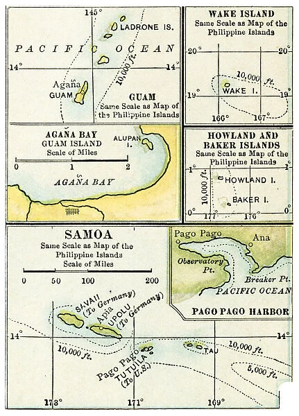 Pacific island Samoa map 1898
