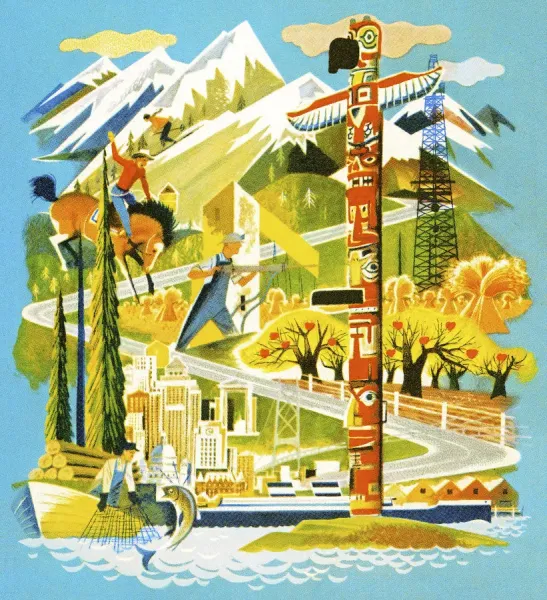 Pacific Northwest Print: Captivating Art Illustrations. Art Prints
