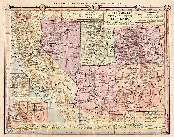 Pacific states map 1886