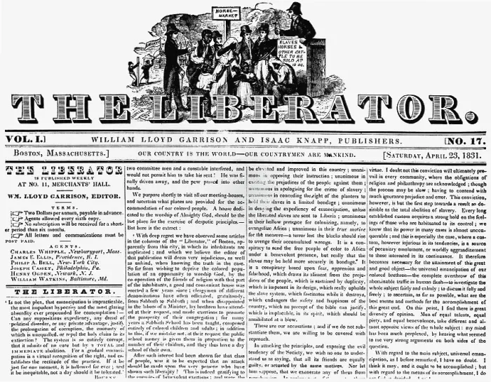 Framed Print : Front Page of Abolitionist Paper Framed Print : Front Page of Abolitionist Paper