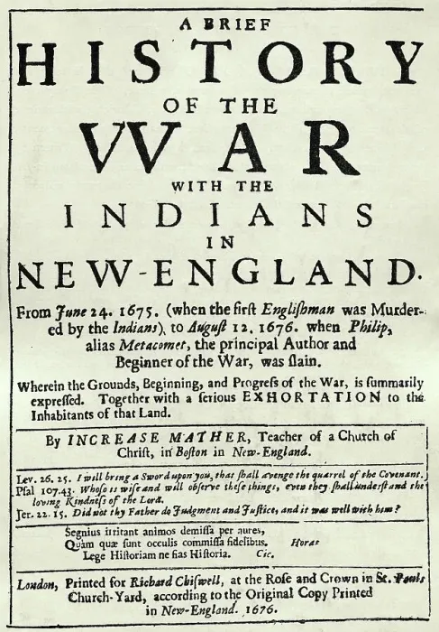 Framed Print : Page from Book A Brief History of the War with the Indians in New England
