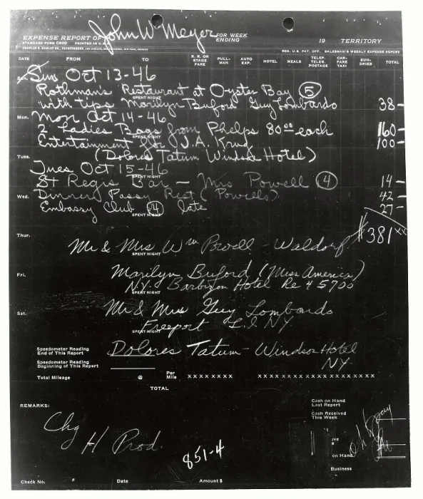 Framed Print : Page From John Meyer's Expense Records Framed Print : Page From John Meyer's Expense Records