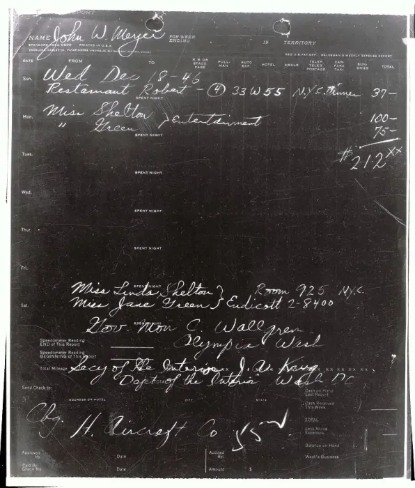 Framed Print : A Page From John W. Meyer's Expense Records Framed Print : A Page From John W. Meyer's Expense Records