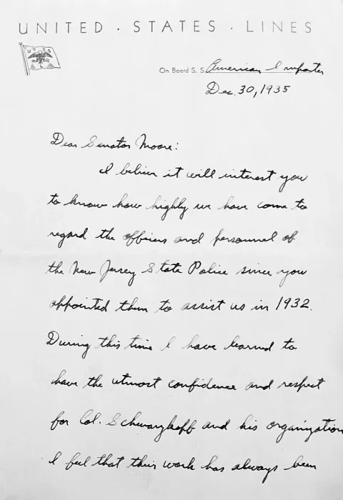 Framed Print : Page One of Letter from Charles Lindbergh Framed Print : Page One of Letter from Charles Lindbergh
