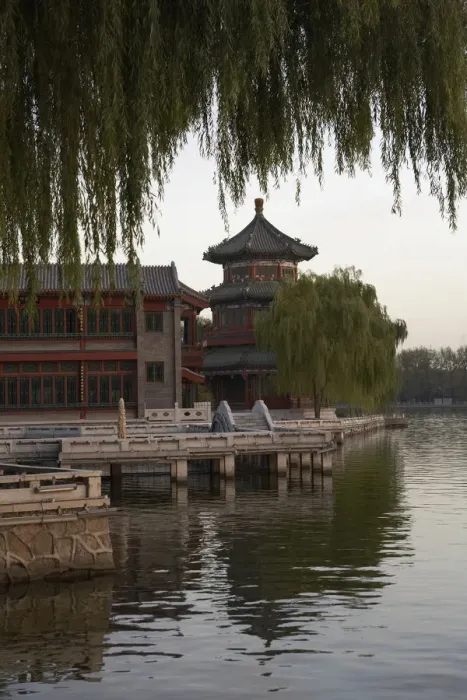 Framed Print : A pagoda along a lake Framed Print : A pagoda along a lake