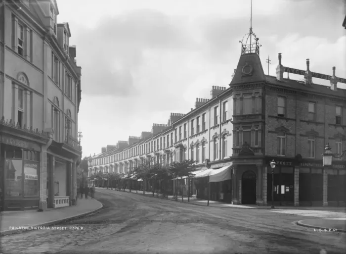 Framed Print : Paignton. Victoria Street, Paignton, Devon, circa 1910