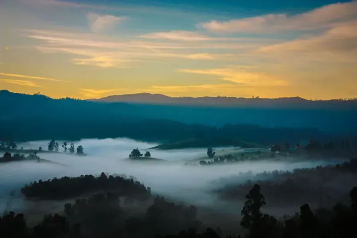 Framed Print : Painted Landscape of Nilgiris Framed Print : Painted Landscape of Nilgiris