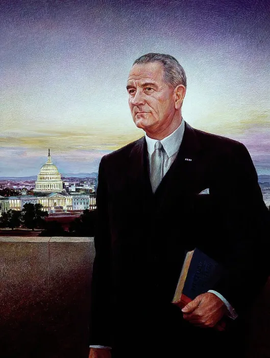 Framed Print : Painted Portrait Of Lyndon B. Johnson Framed Print : Painted Portrait Of Lyndon B. Johnson