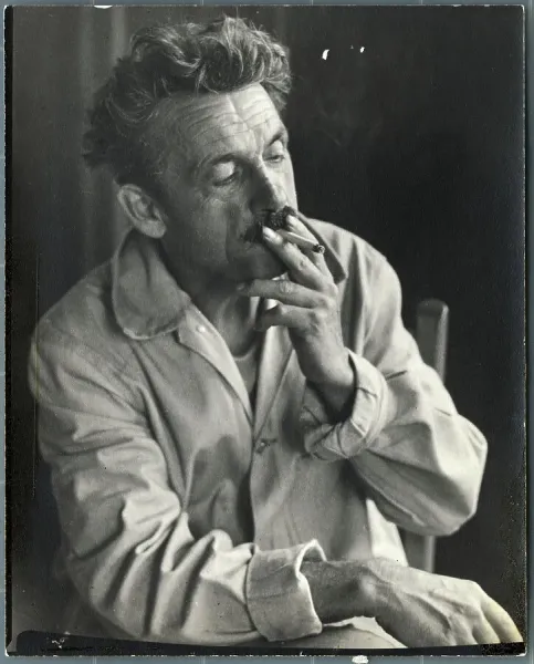 Prints of Painter Thomas Hart Benton Smoking Cigarette