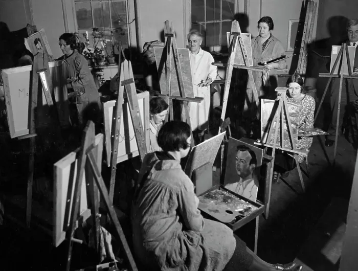 Framed Print : Painting Class Framed Print : Painting Class