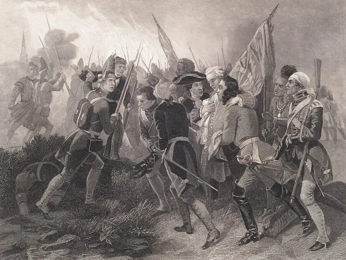 Framed Print : Painting of Death Scene for General James Wolfe Framed Print : Painting of Death Scene for General James Wolfe