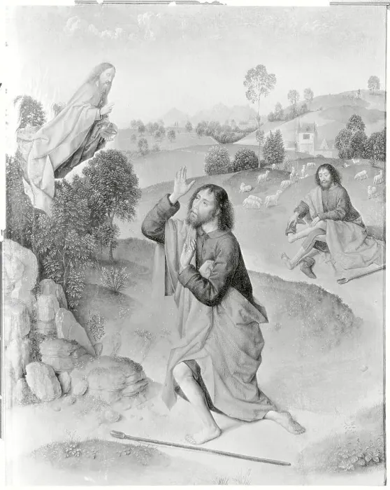 Framed Print : Painting Entitled Moses Before the Burning Bush Framed Print : Painting Entitled Moses Before the Burning Bush