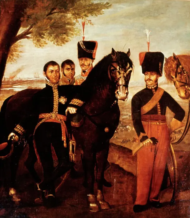 Framed Print : Painting of General Jose de San Martin of Argentina and his Staff Framed Print : Painting of General Jose de San Martin of Argentina and his Staff
