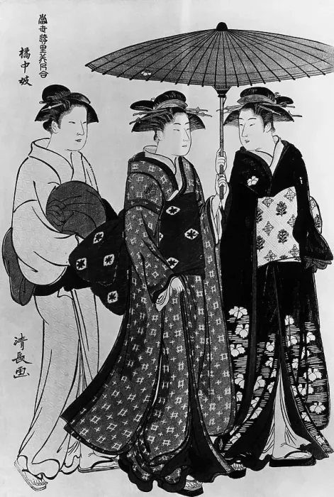 Framed Print : Painting Of Japanese Women W / Parasol Framed Print : Painting Of Japanese Women W / Parasol