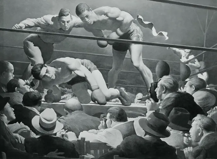 Framed Print : Painting of the Louis Schmeling Boxing Match