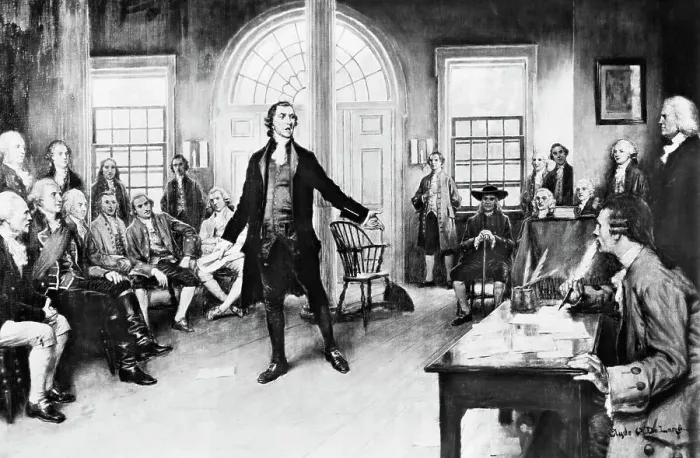 Framed Print : Painting of Patrick Henry Addressing Delegates by Clyde Osmer Deland Framed Print : Painting of Patrick Henry Addressing Delegates by Clyde Osmer Deland