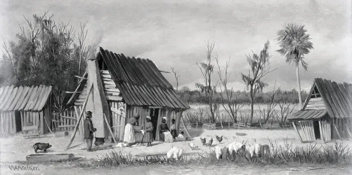 Framed Print : Painting Of Rural South Family Framed Print : Painting Of Rural South Family