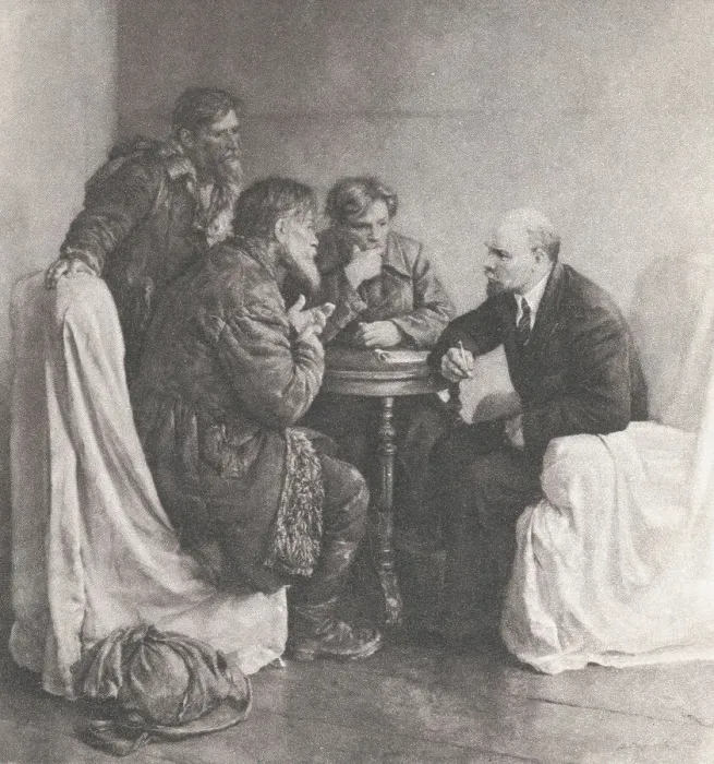 Framed Print : Painting of Vladimir Lenin Speaking to Peasants by V.A. Serov Framed Print : Painting of Vladimir Lenin Speaking to Peasants by V.A. Serov