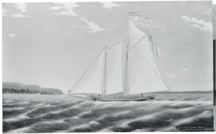 Framed Print : Painting of Yacht, 1854 Framed Print : Painting of Yacht, 1854